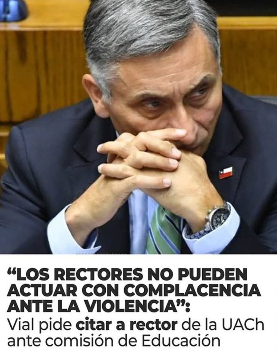 Tor25899035's tweet photo. 🇨🇱 | El senador Vial tiene toda la razón, un rector no puede ser indulgente con los vándalos. El rector de la UACh debe ser removido de su cargo. https://t.co/WVrKHneU0d