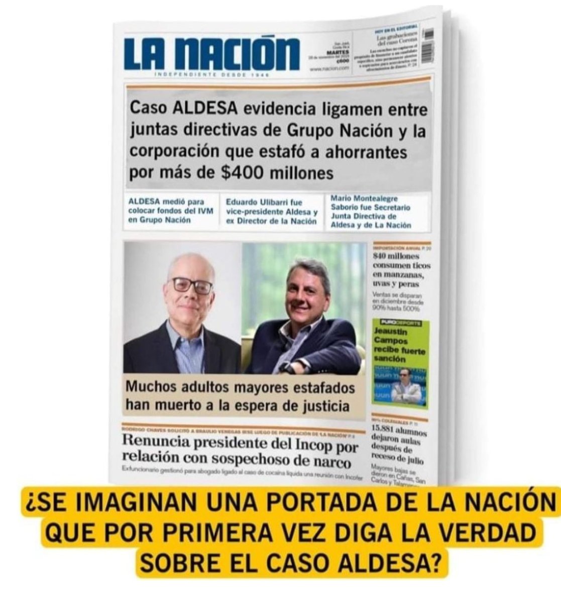 meditapiensa's tweet photo. @bbcmundo @chitirra Luis Mesalles @lmesalles directivo, socio y cómplice de la peor estafa a familias y adultos mayores de Costa Rica.
La cual se gestó desde ALDESA,
$400 millones de dólares es el monto que hoy, muchos de los estafados qgdD, esperaron por justicia (en manos de corruptos del PJ) https://t.co/DFoQ6QtiDh