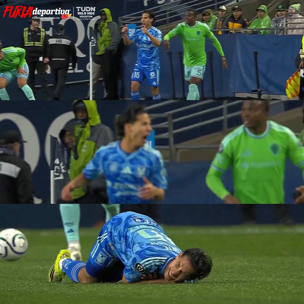 FuriaTUDN's tweet image. #FuriaDeportiva

Esta es la vergonzosa falta que fingió Diego Lainez ante Seattle Sounders FC.

La jugada rápidamente generó críticas en redes sociales por la forma en la que el jugador exageró el contacto buscando que se marcara la infracción.

#LigaMX #SeattleSounders #Lainez