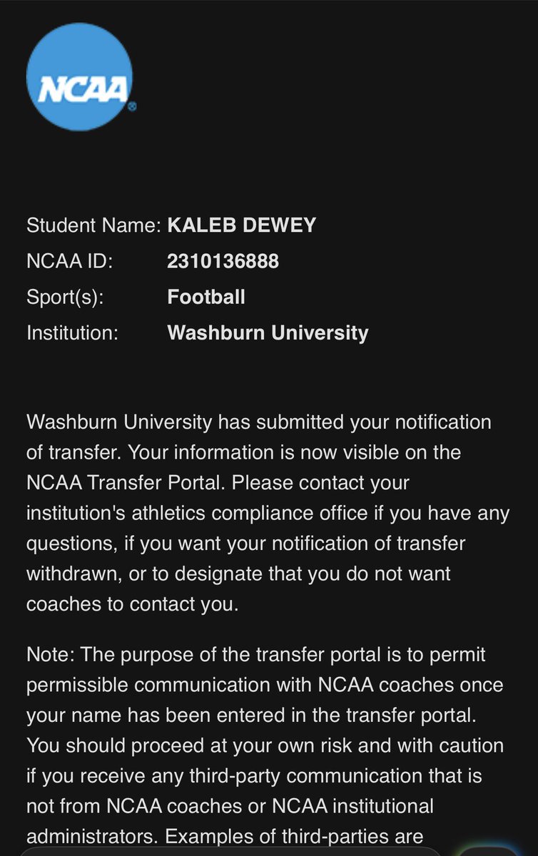 DeweyKaleb24's tweet photo. 🚨Officially in the portal🚨
-
4 years of eligibility
-
Spring Film
-
Senior Year 24-25 Film, 2x all state https://t.co/qUAMA1mRpP