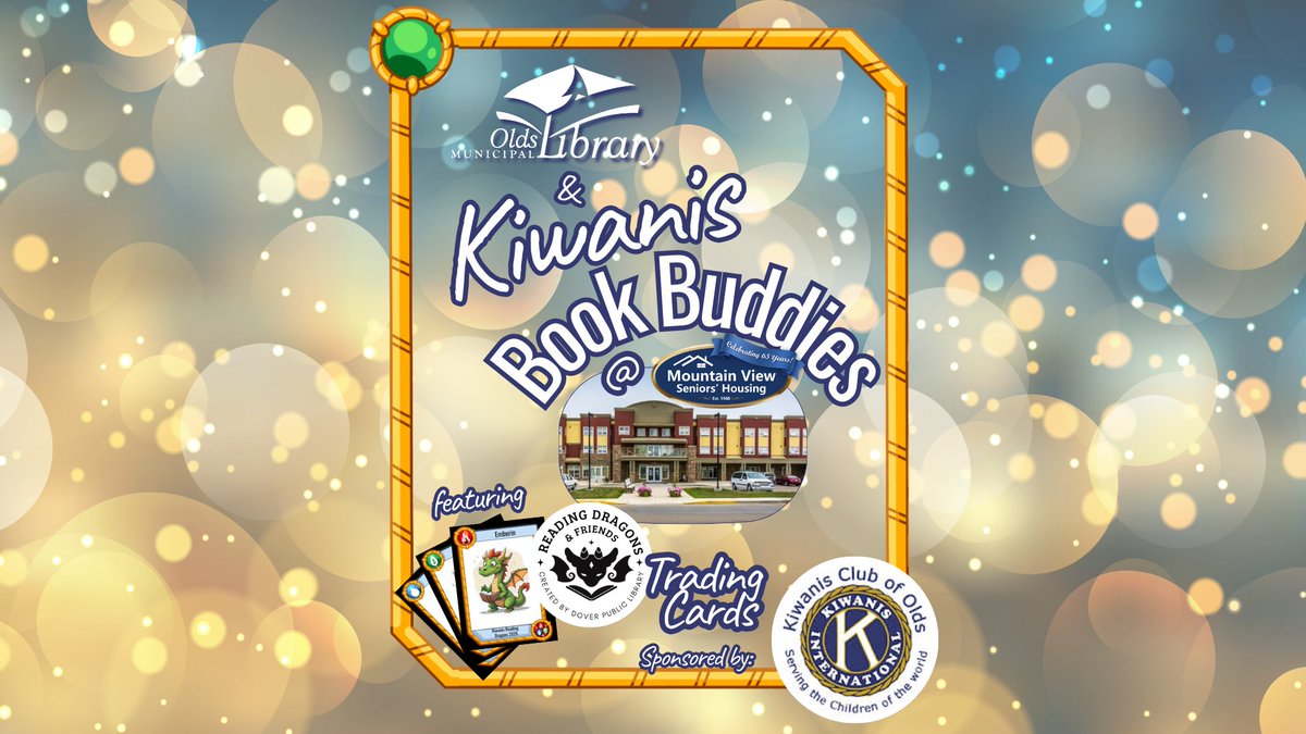 oldslibrary's tweet image. Join Kiwanis Book Buddies: kids (6–12) meet seniors at Mount View Lodge for Thursdays @ 3:30 | Feb 5 - June 18. Read, connect &amp;amp; make memories. More info: wix.to/wYyf4Bu #BookBuddies #Reading #OldsLibrary #Intergenerational