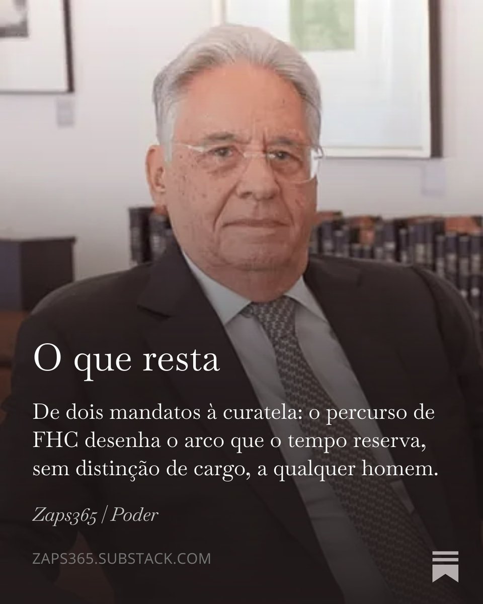 _alcebiades's tweet image. Zaps365 | O presidente

🕰️ Ele governou o Brasil por 8 anos. Hoje, um filho assina por ele. A notícia passou rápido, mas o arco que ela desenha não é só de FHC. É de todos nós. 

📎 zaps365.substack.com/p/o-que-resta

#FHC #Alzheimer #Envelhecimento #Poder