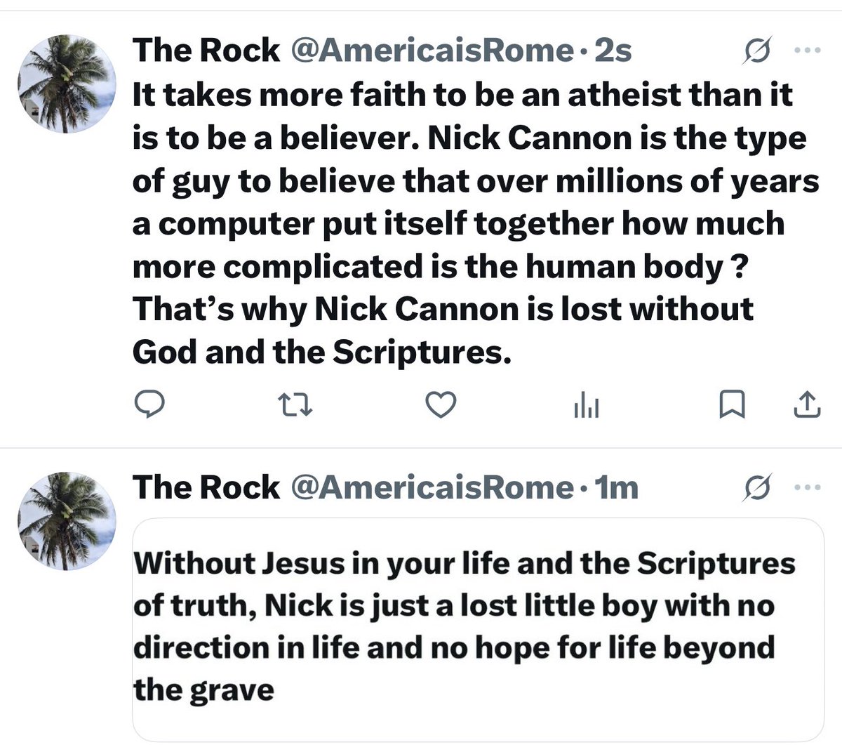 The Rock tweet media