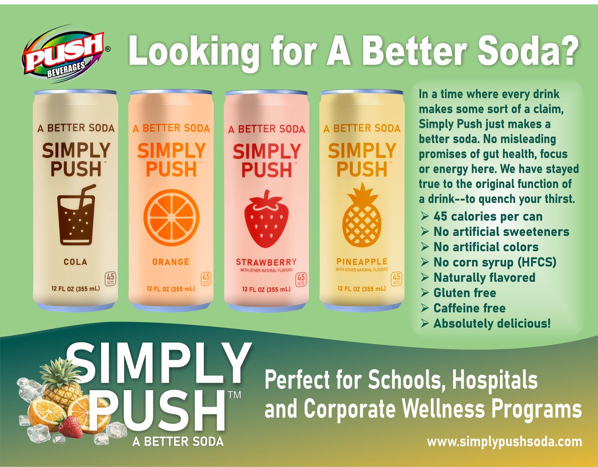 PushBeverages's tweet photo. Simply Push is finally here! You asked for fewer calories and no artificial colors or sweeteners. We delivered. #simplyPush https://t.co/umJyDlHBXC