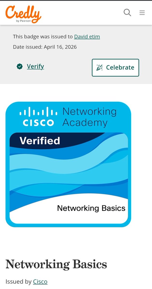 DavidEtim2654's tweet image. DAY 27 of becoming a soc anslyst 
Finished networking basics and i got my badge.
@Ahmed___khaan @Cyberhijabitech 
#SOCAnalyst #BlueTeam #CyberDefense #SIEM #SecurityOperations #ThreatDetection #CyberSecurity #EntryLevelSOC