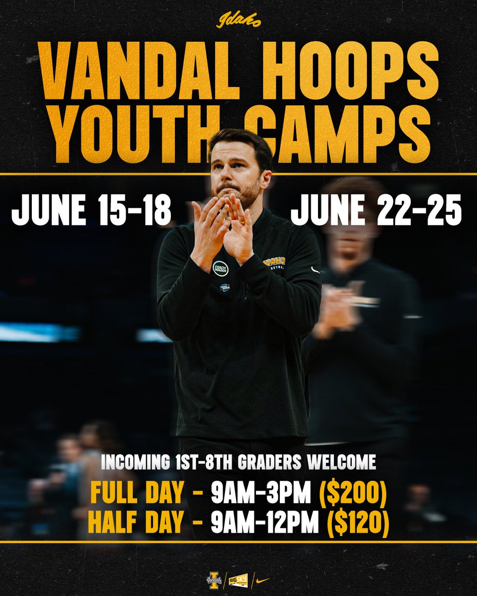 VandalHoops's tweet photo. The kids camp is back 🤩

Click the link below to sign up for Vandal Hoops summer camps today ✌️

🔗 https://t.co/1cAd8lkZv3 https://t.co/YfoKjcOiVJ