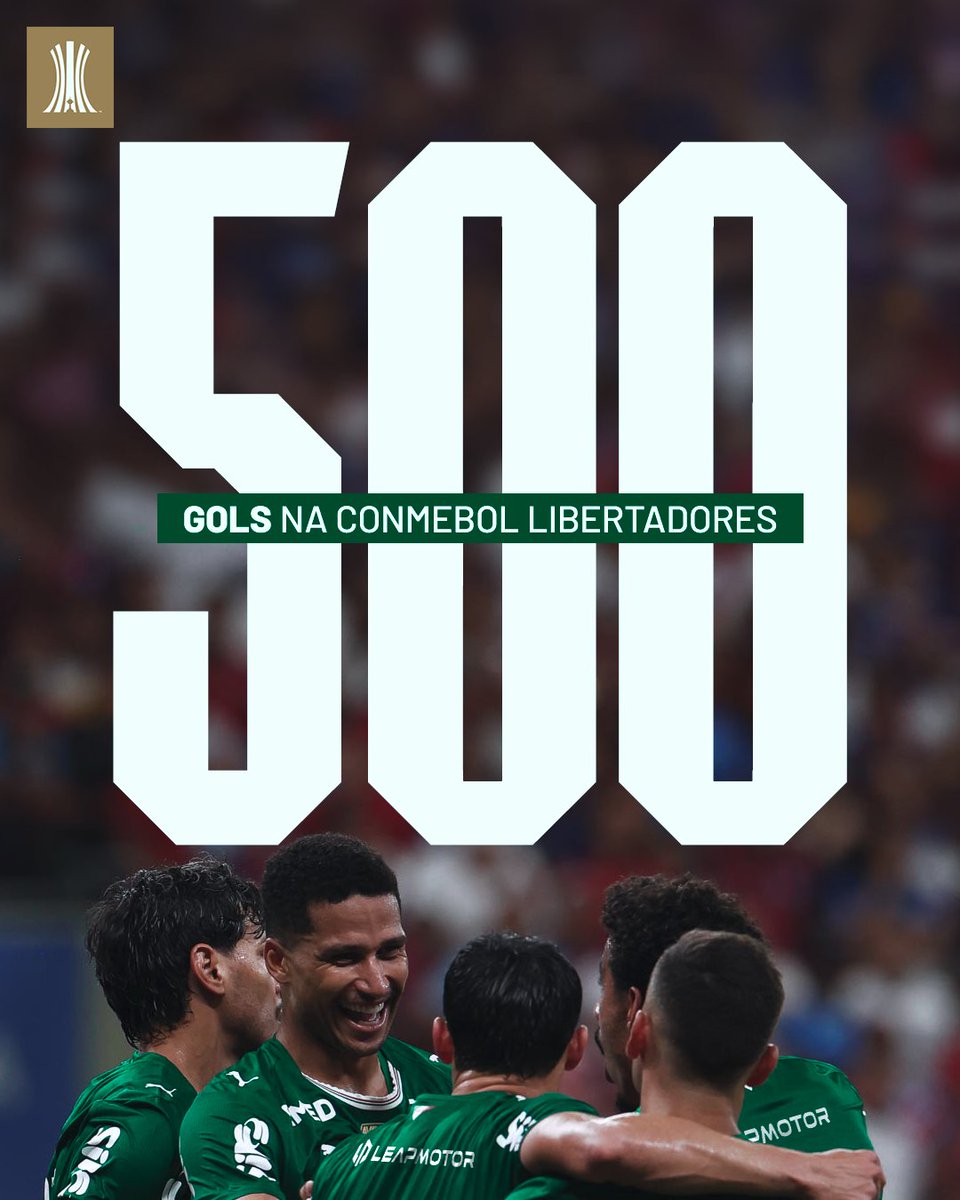 Palmeiras's tweet photo. 5️⃣0️⃣0️⃣ BOLAS NA REDE! ⚽🐷

Clube com maior média ofensiva entre todos os campeões de CONMEBOL Libertadores, o Palmeiras atingiu a marca de 500 gols em 257 jogos pela competição 🏆🔥 https://t.co/dCZMYuKw6M