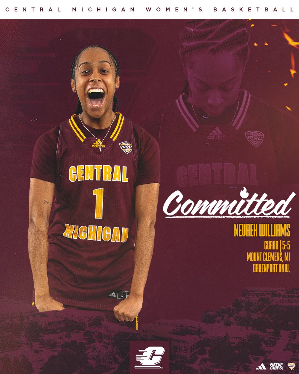 Pete_Trammell's tweet photo. Fire Up!!! Our client Nevaeh Williams has committed to Central Michigan University. Great fit for her and we look forward to a great season in Mount Pleasant. 

#PSMG #Sunshine #ProactiveMindset #Built4L https://t.co/l5WLvS4VlI