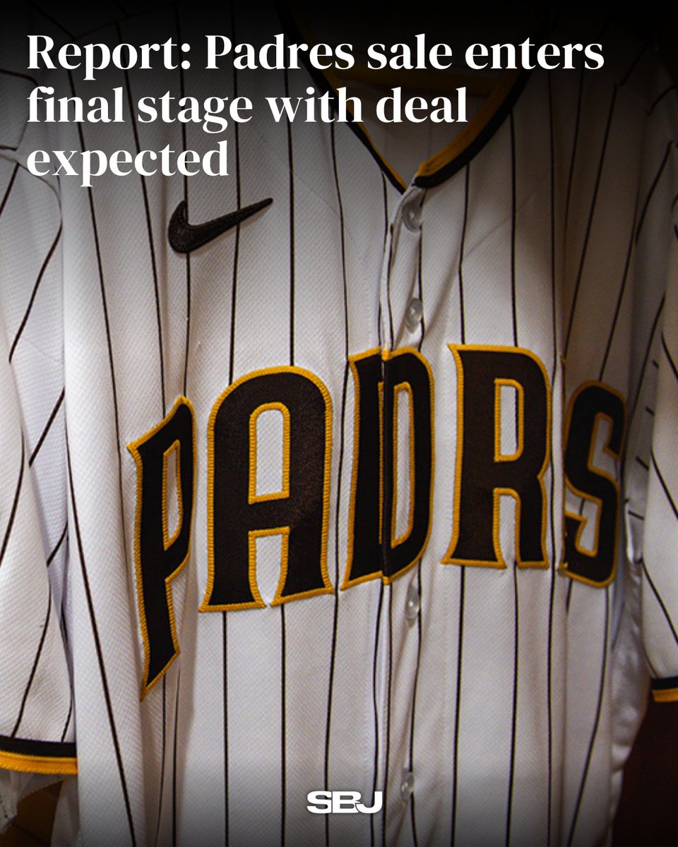 The Padres sale process is nearing a conclusion, with a deal expected as soon as next week at around $3.5B, per The Athletic 🤝

The price would shatter the MLB record set when Steve Cohen bought the Mets for $2.42B.

MORE: ow.ly/kNHA50YKCww