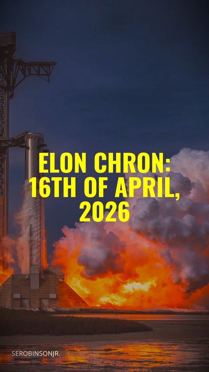 SERobinsonJr's tweet image. ELON CHRON: April 16th, 2026

- TERAFAB (Tesla/SpaceX/xAI) taps suppliers!

- SpaceX Super Heavy Booster 19 preforms 33 engine static fire!

- xAI Grok Build app and coding terminal will Beta release next week!

Guys, if you enjoy the content please hop over to X, Patreon, or