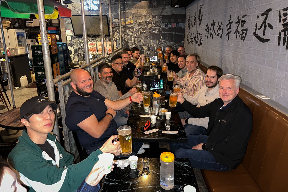 HeliosGear's tweet image. Day 3 of our 2026 Korea Gear Technology Tour! 

Bullet train speeds, molecular composition of Korean fried chicken and malt beverages, and applied force vector analysis. Turns out balancing the composition is key to optimizing your vectors. Peer review is ongoing. 

#Korea #Gears