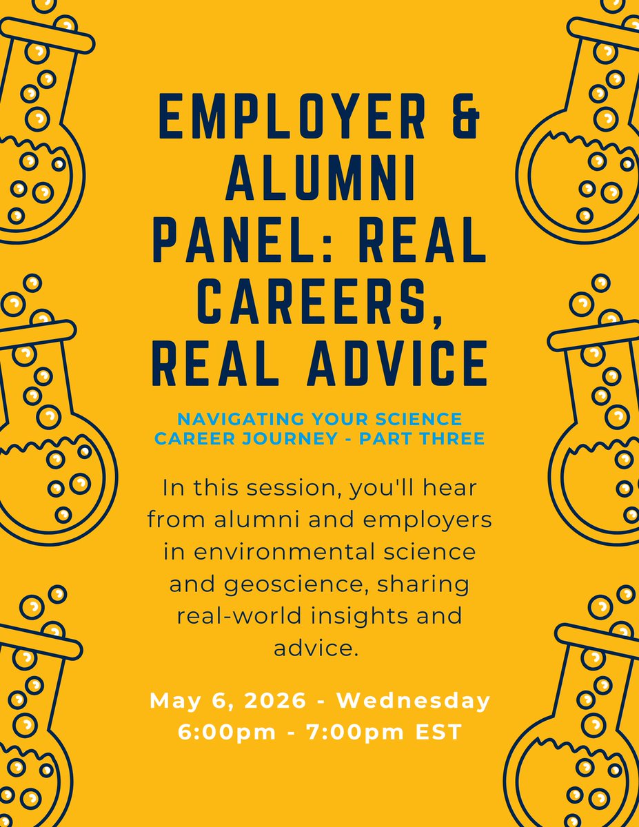 🎙️ Insight from alumni and employers in environmental science and geoscience
🌎 Real‑world examples of what internships and early‑career roles look like
💬 Honest advice on building experience and standing out
🤝 A chance to ask questions and learn directly from industry voices