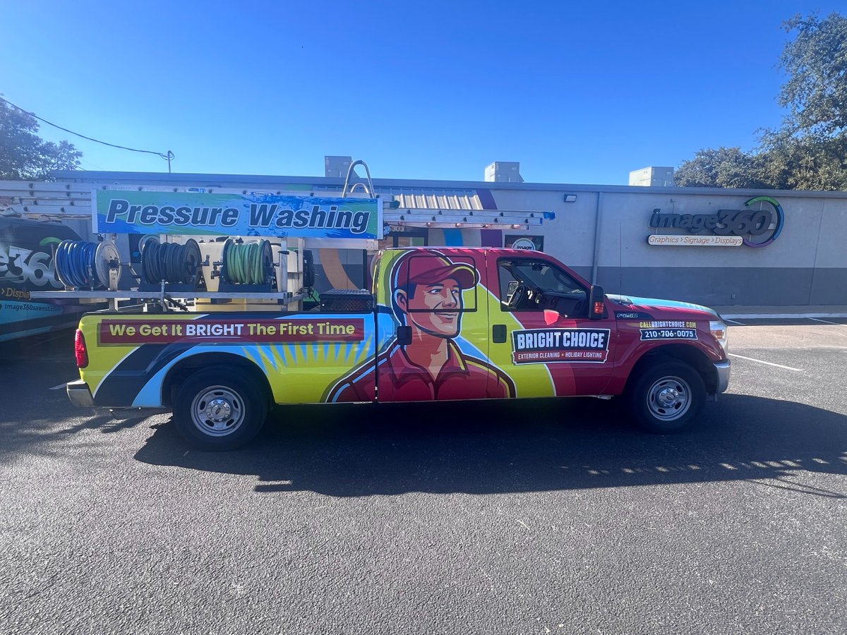 Image360SAWest's tweet image. Check out this custom vehicle wrap our team at Image360 - San Antonio West completed for Bright Choice Exterior Cleaning and Holiday Lights.

image360.com/san-antonio-tx…

#signs #graphics #displays #wraps #sanantonio #austin #texas #image360 #image360sawest