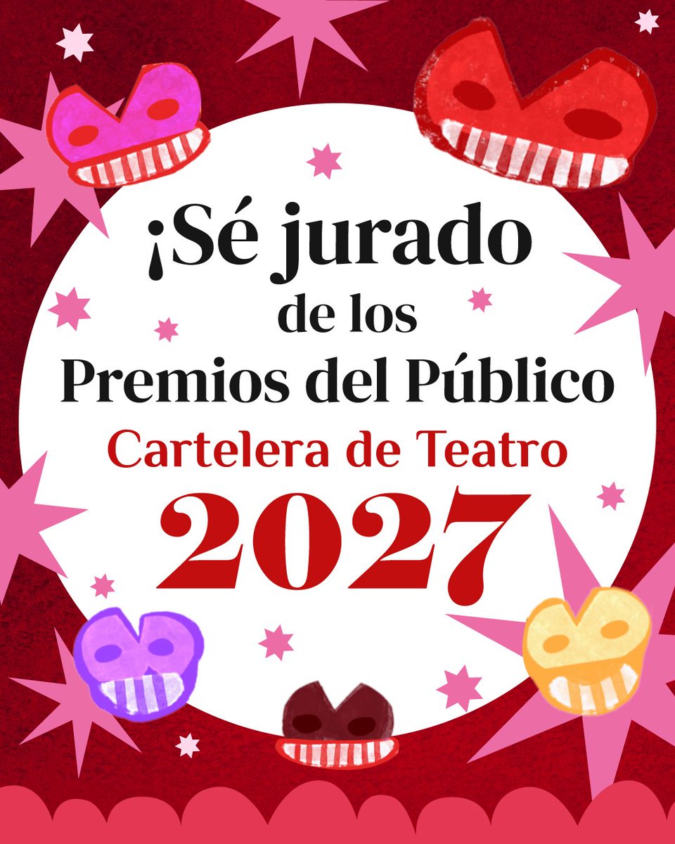 elteatrocdmx's tweet image. Abrimos convocatoria para integrar el nuevo jurado de Los #PremiosdelPúblico 2027. Para conocer las bases y postularte ingresa a carteleradeteatro.mx/jurado/

#Teatro #teatromusical