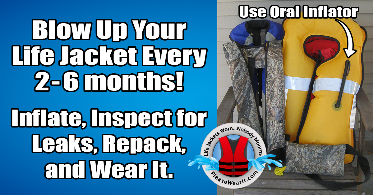 usacetulsa's tweet image. Inflatable life jackets are comfortable to wear and require regular maintenance to ensure they work properly. Some type of inspection is needed before every use, every 2-6 months, and annually. Refer to the owner's manual for maintenance requirements. #USACE #WaterSafety