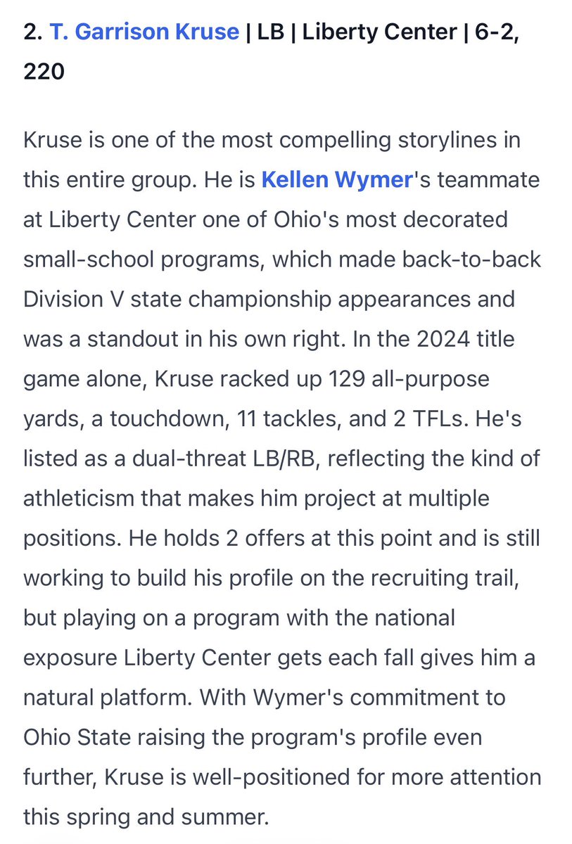 Garrison Kruse 2027 LB tweet media