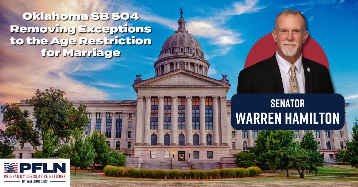 ProFamNetwork's tweet photo. SB 504 sponsored by Sen @HamiltonSD7, ensures no marriage license can be issued to minors. This is a critical protection for minors given the growing concern surrounding Sharia &amp; other foreign laws where it is common practice for minors to marry. https://t.co/RkrBFhzfAb