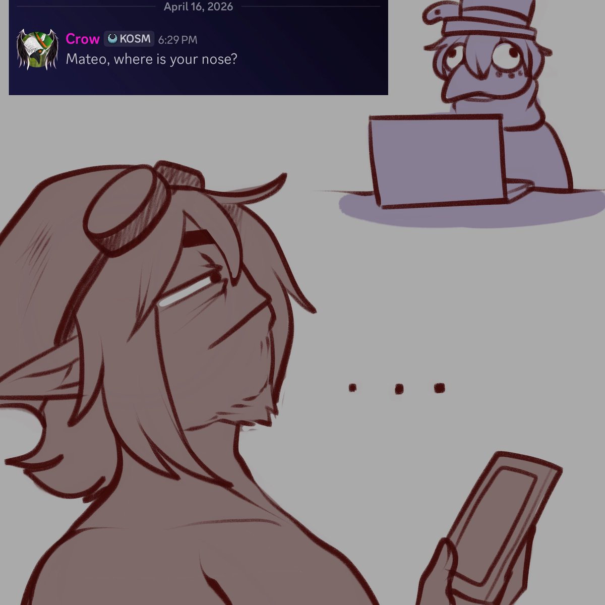 So before I’d draw Mateo realistic with a nose and stuff and I guess they weren’t ready for no nose toon Mateo ..straight bullying my child!