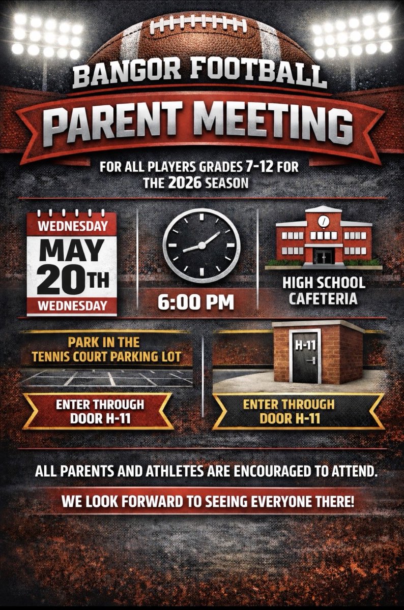 BSlatersFB's tweet photo. Mandatory parent meeting information.  Looking forward to 2026! https://t.co/IQfKxYMZZT