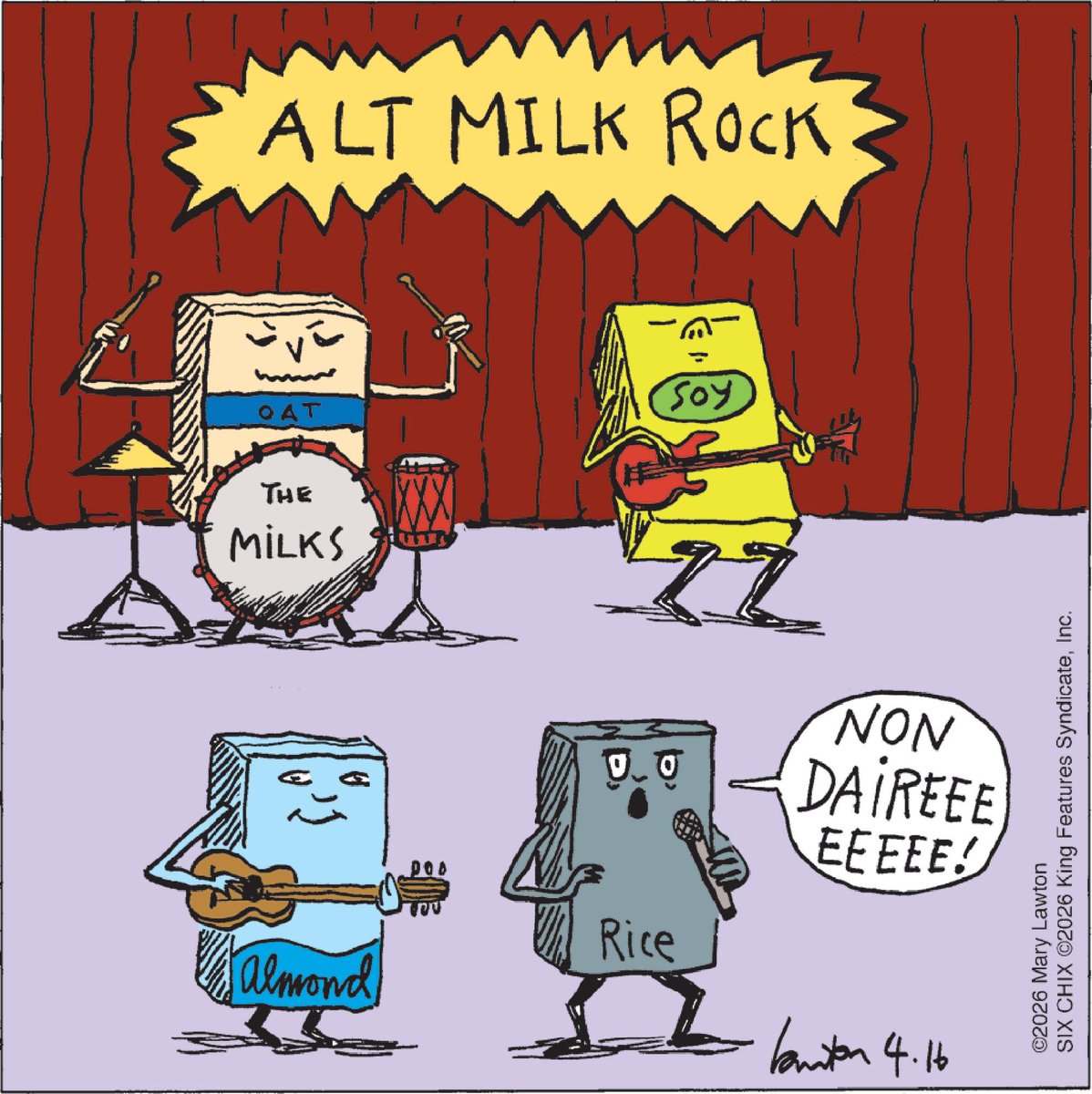ComicsKingdom's tweet photo. Who knew Alt Milk could rock this hard πΈπΆ #SixChix #AltMilk https://t.co/OyJ79pzmWe