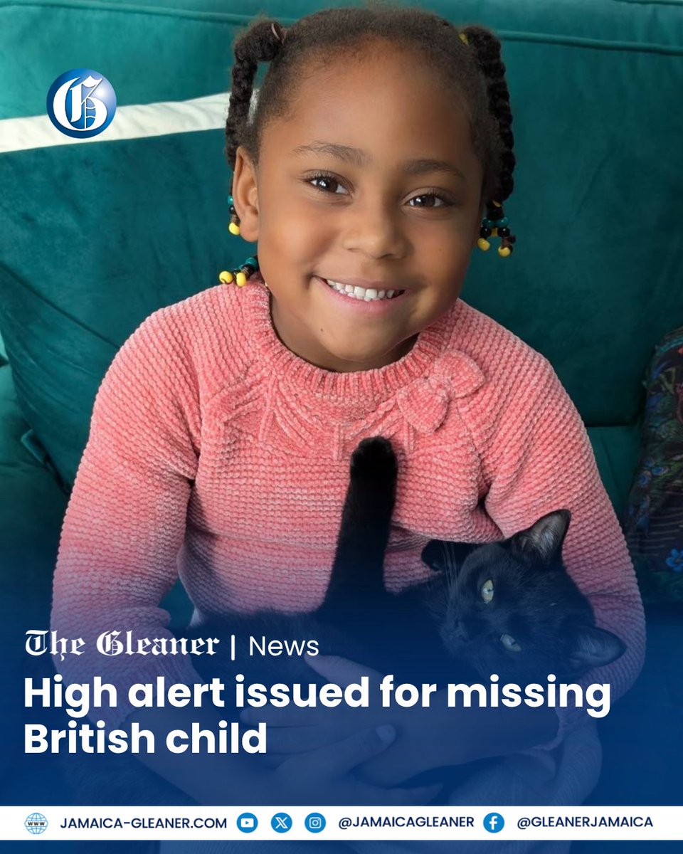 JamaicaGleaner's tweet photo. The Jamaican police have issued a high alert for missing British child, six-year-old Tau Kleio Rodriquez-Fairplay. The police say Tau, who is from London, United Kingdom, was transported to Jamaica by one of her parents.

Read more: https://t.co/uCEvCrYSSe #GLNRToday https://t.co/cwglv8NsxW