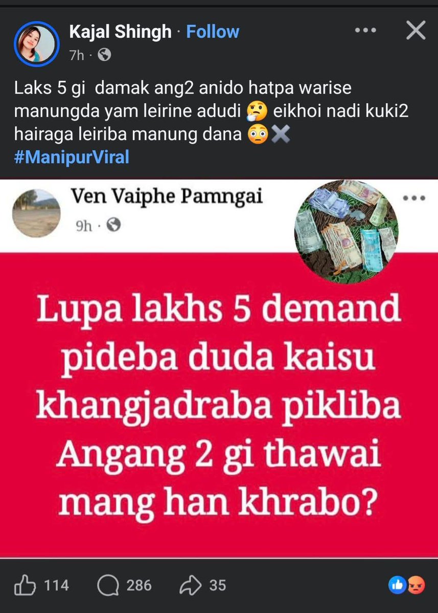 RJLR111904's tweet photo. @EnhancingChanu You should go back and find the murderer among your own community Meitei. Meitei #Hounabi blaming others for what they did... https://t.co/1fAjHJvPqo