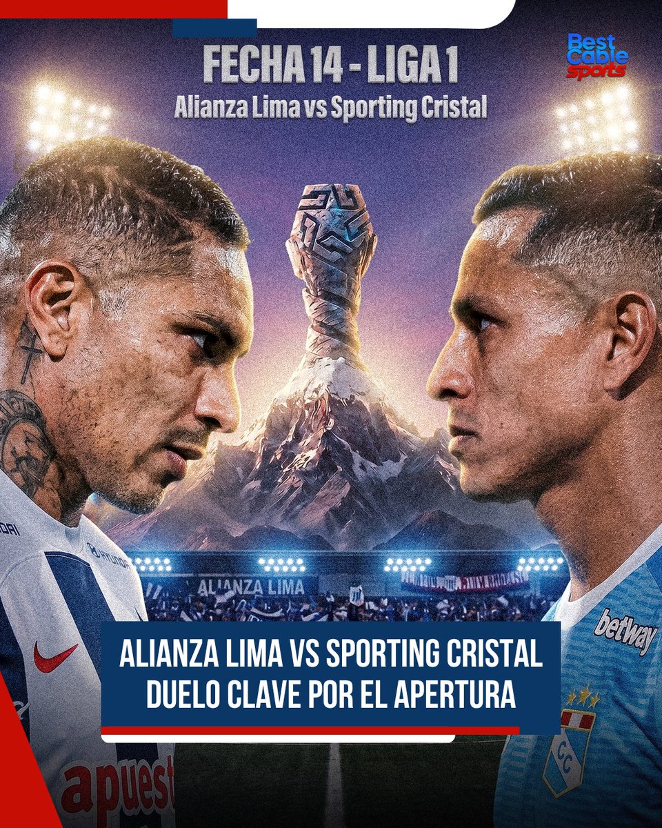 bcsports_'s tweet image. 🔥⚔️ Clásico moderno del fútbol peruano 🇵🇪

Alianza Lima recibe a Sporting Cristal en Matute 🏟️ este 09/05 a las 8:00 PM ⏰ por la fecha 14.

⚡ Noche de alta tensión en La Victoria… aquí se juegan más que 3 puntos.

#ClásicoModerno #AlianzaLima #SportingCristal  #FútbolPeruano