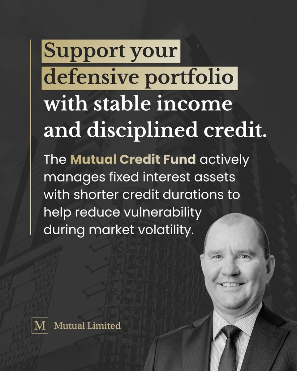 mutualltd's tweet photo. The #MutualCreditFund provides a disciplined credit strategy designed to support #defensive portfolios with stable income and liquidity. Learn more 🔗 https://t.co/xTD8LuOtIa #mutuallimited #investmentmanagement #mutualfundsau #investmentmanager https://t.co/ApEqmWdyKo