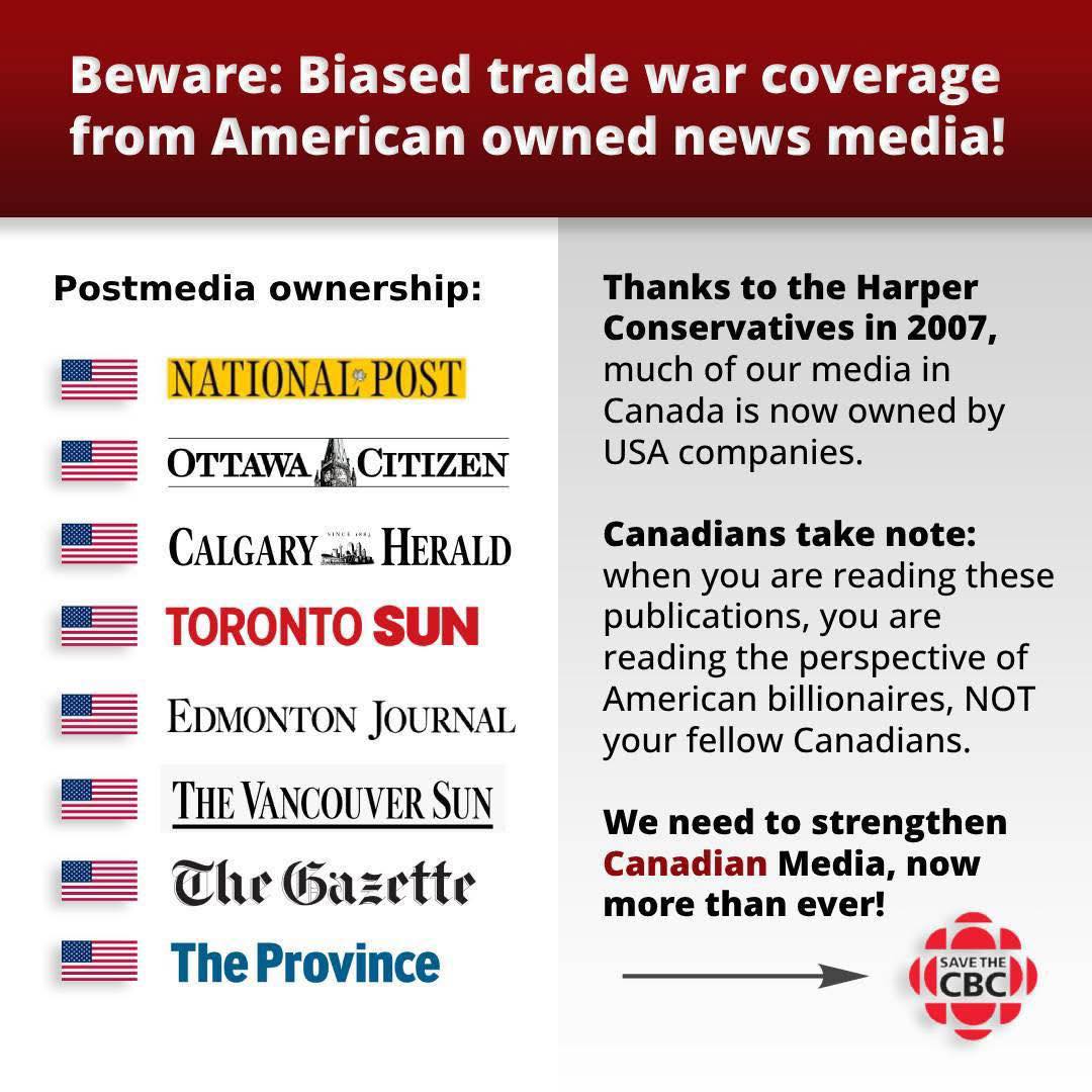 BrianMarlatt's tweet image. So what TristinHopper is saying is that if "Elbows Up" against American aggression and the prime minister's #Davos speech is meaningful, it is *NOT* motivated by self-interest.

@NationalPost #AmericaFirst political coverage, however, reflects its #American ownership. #cdnpoli