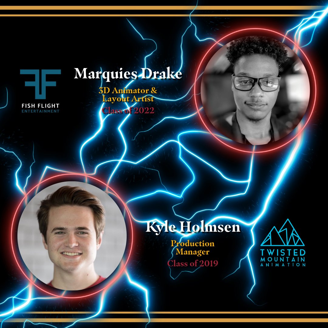 Welcome back Marquies Drake ('22) and Kyle Holmsen ('19), bringing us industry expertise hot off the presses! Join us in BSS 101 this Friday at 1:00 PM for a big presentation and open Q&amp;A about all things animation production :D