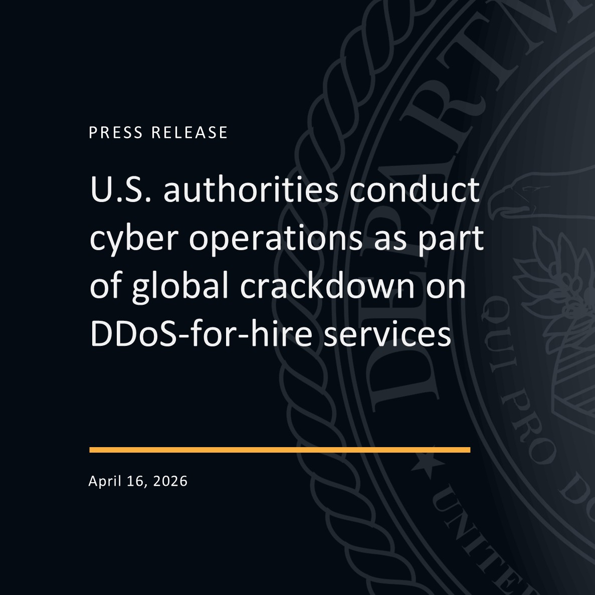 (1) The <a href="/TheJusticeDept/">U.S. Department of Justice</a> &amp; U.S. Attorney's Office for #Alaska announced today cyber operations as part of a global crackdown on DDoS-for-hire services. Distributed Denial of Service (DDoS) attacks flood targeted computers &amp; servers with information to prevent them from being able