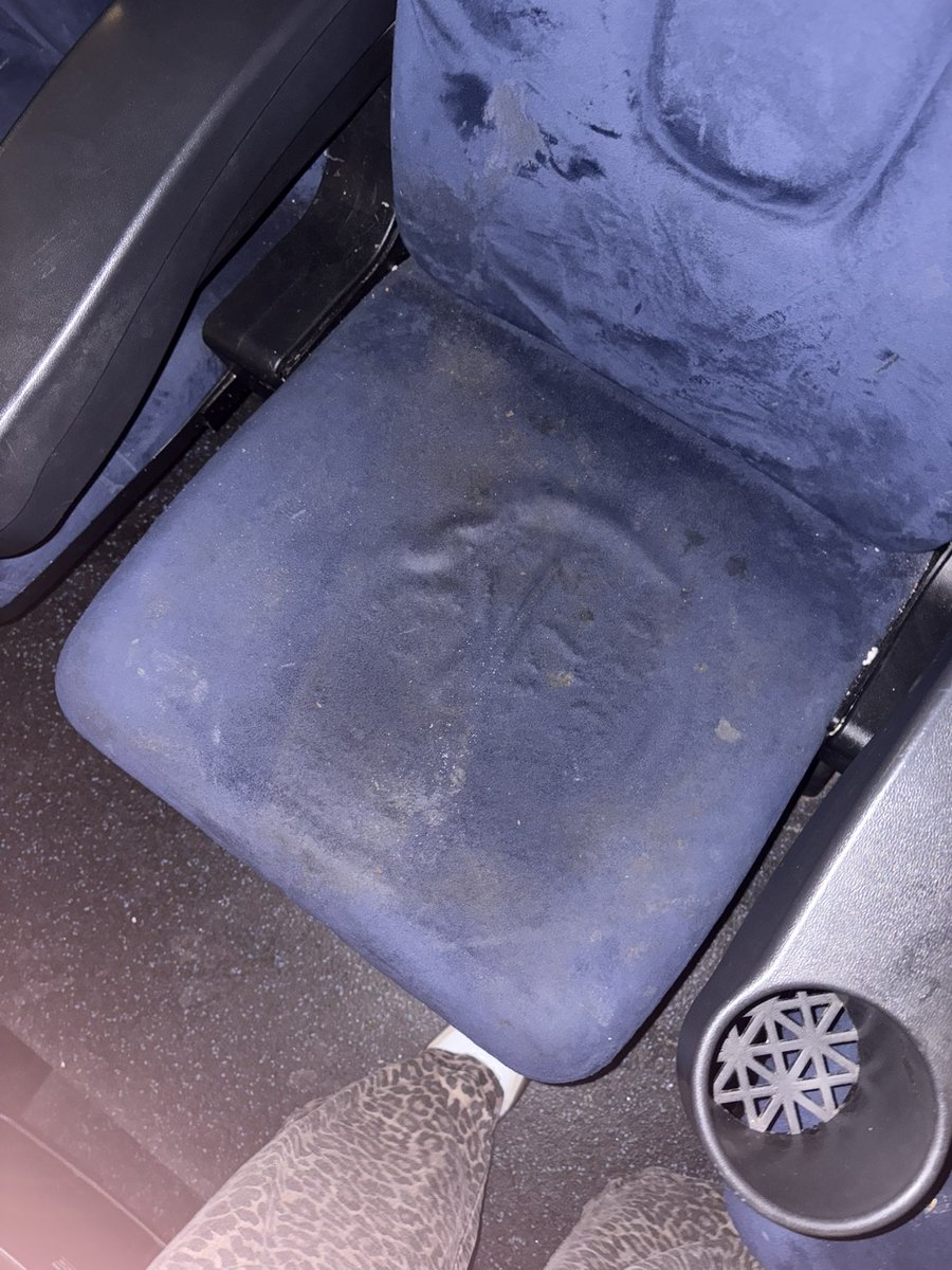 StephenTerry68's tweet photo. @ODEONHelp Paid for three premier seats at Rochdale Odeon tonight, this is what I got, they look wet, but it’s just ground in filth. What is premier about these? #Odeon #premierseating https://t.co/Yj4qdYyymW