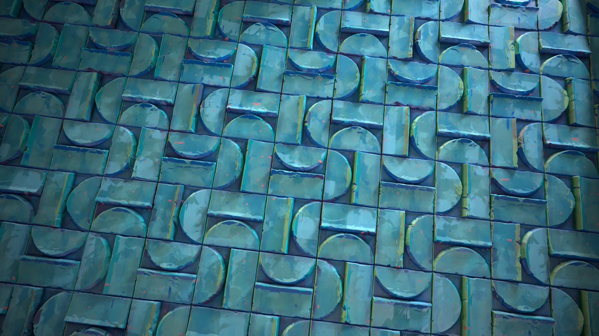 ezgiy_akhan's tweet photo. Stylized tile material study 🎨
Painterly look with visible brush strokes
Full project on ArtStation: https://t.co/nGZUmwlxL8 https://t.co/Wi5kPRrK0W