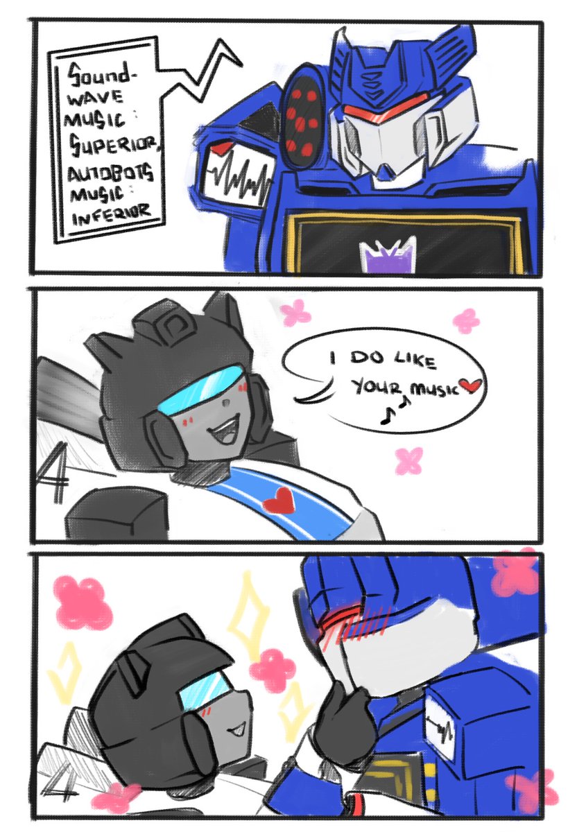 CandyKitties245's tweet photo. Little doodle 
Chat with oomf about possible JazzWave dynamic in Cyberverse except that convo was months ago
Cocky Spundwave and Jazz just going along with it 😌

#jazzwave https://t.co/RnWIn8GF9N