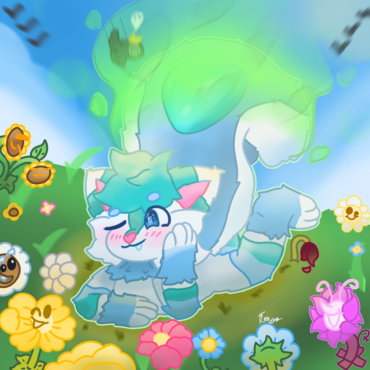 SilverIceSkunk's tweet image. (106/230) 🦨 🌹 🌺 🏵️ 
Just enjoying the spring 🌱 
#skunk #skunks #skunkfurry #skunkart #furry #art #furryart