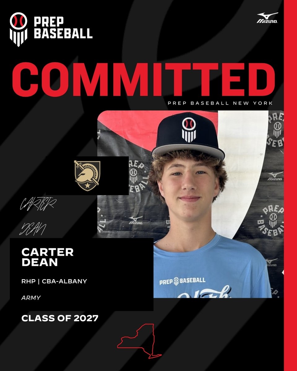 PrepBaseballNY's tweet image. 💥 Commitment Watch 💥 

2027 RHP Carter Dean (CBA-Albany) has committed to Army. #congrats #collegecommitment 

✅ 2025 NYS Games

Profile ⤵️ 
prepbsbl.com/4taLC9r