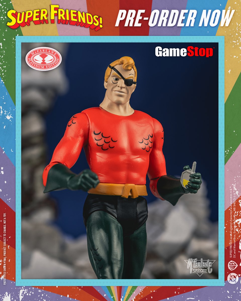 mcfarlanetoys's tweet image. Evil Aquaman™ (Red Platinum Edition) is available for pre-order NOW at @gamestop! ➡️ bit.ly/EvilAquamanSup…  

6" scale figure is based on the Super Friends™ show and include Legion of Doom radio and art card.

#McFarlaneToys #DCRetro #EvilAquaman #SuperFriends