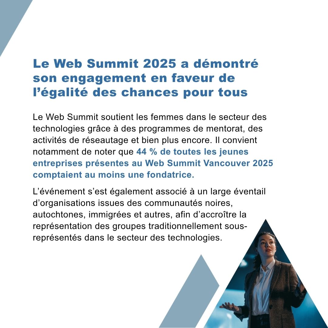 PacifiCanFR's tweet image. [1/2] 🗓️ À venir : le @WebSummit 2026 revient à @CityofVancouver du 11 au 14 mai! 
En attendant, nous soulignons l’impact du #WebSummit 2025, qui a fait ses débuts à Vancouver avec un nombre record de 1 108 jeunes entreprises de 117 pays!

➡️ ow.ly/j1iF50YIVOb