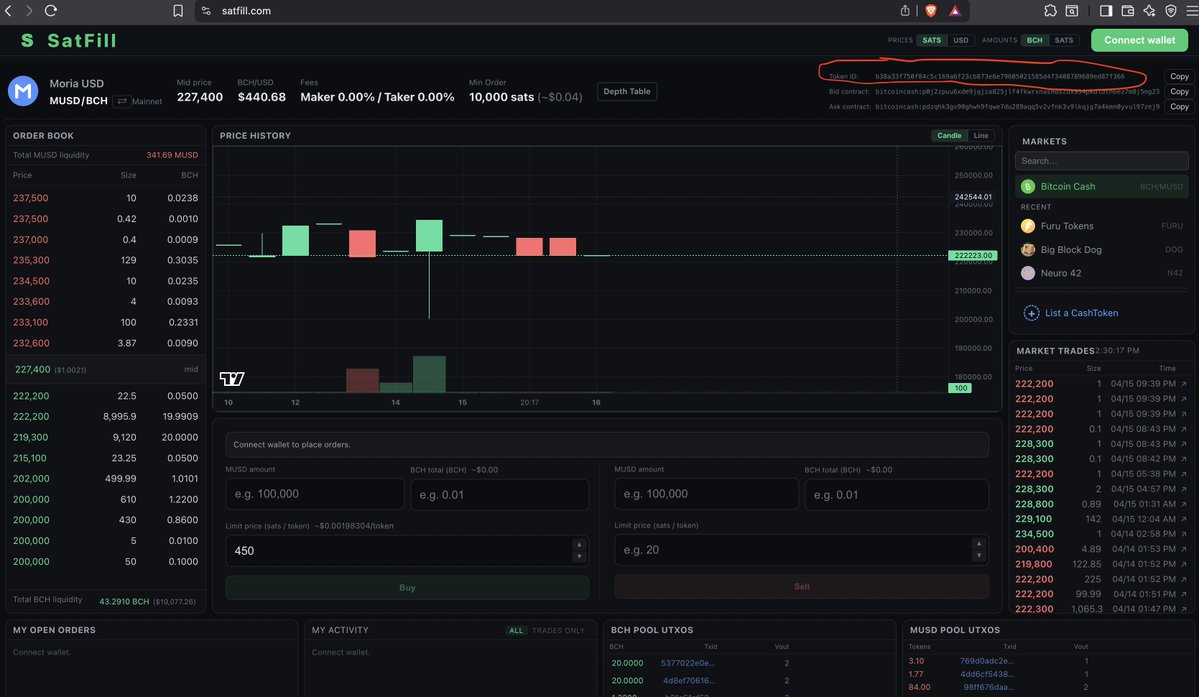 SatFill.com (BCH DEX -- Limit Order Book) tweet media