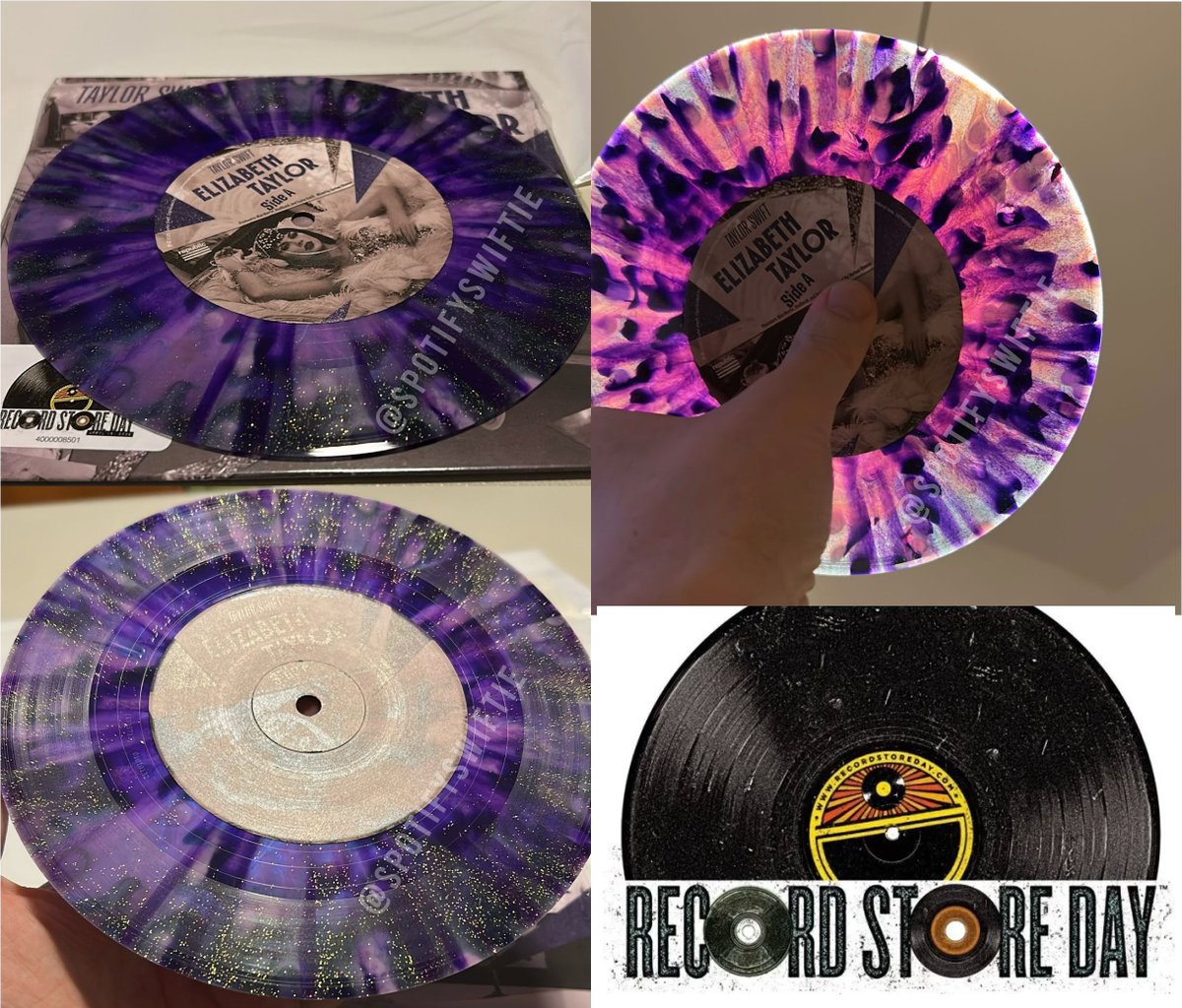 👁️ FIRST LOOK at The BRAND NEW Record Store Day "Elizabeth Taylor" 7-inch vinyl

The violet vinyl has a golden shimmer effect PLUS a backlit pink translucent effect when held up to the light!