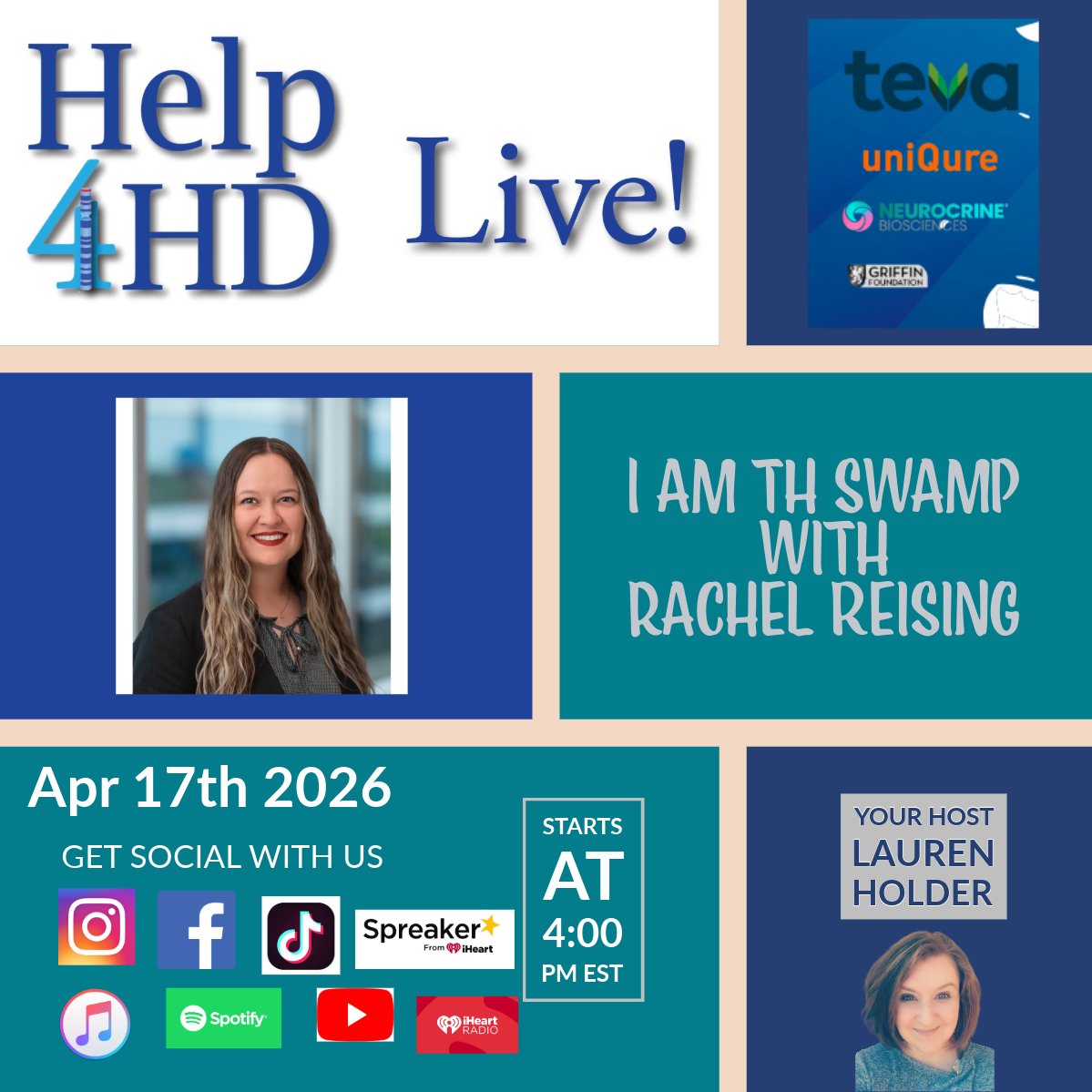 Help4HDI's tweet photo. "After being publicly dismissed as βthe swamp,β by a government official, Rachel Reising turning that moment into something bigger." Tune in TOMORROW at 1pm PST on #Help4HDLive! #HD #HDAdvocate #speakup4hd
https://t.co/cJp9DCw6ZM https://t.co/AfiIDwVg6O