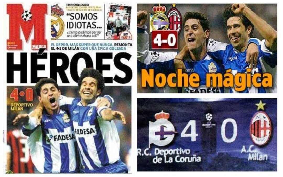 Remontar 3 goles en Europa non é para todos...