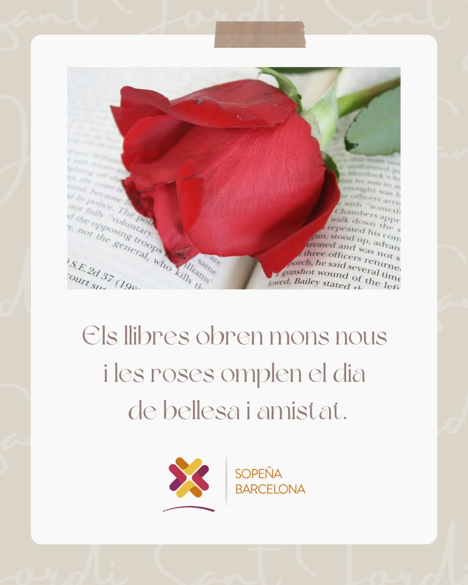 Llegir, estimar, cuidar i gaudir plegats és la màgia de Sant Jordi ✨🐉
📖🌹Entre llibres i roses, construïm moments que es queden per sempre.
#SantJordi #Diada #sopeñatransformavides #23A