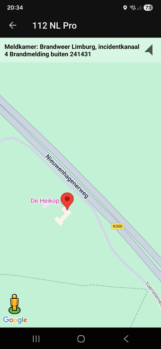 Brandmelding buiten op Nieuwenhagenerweg