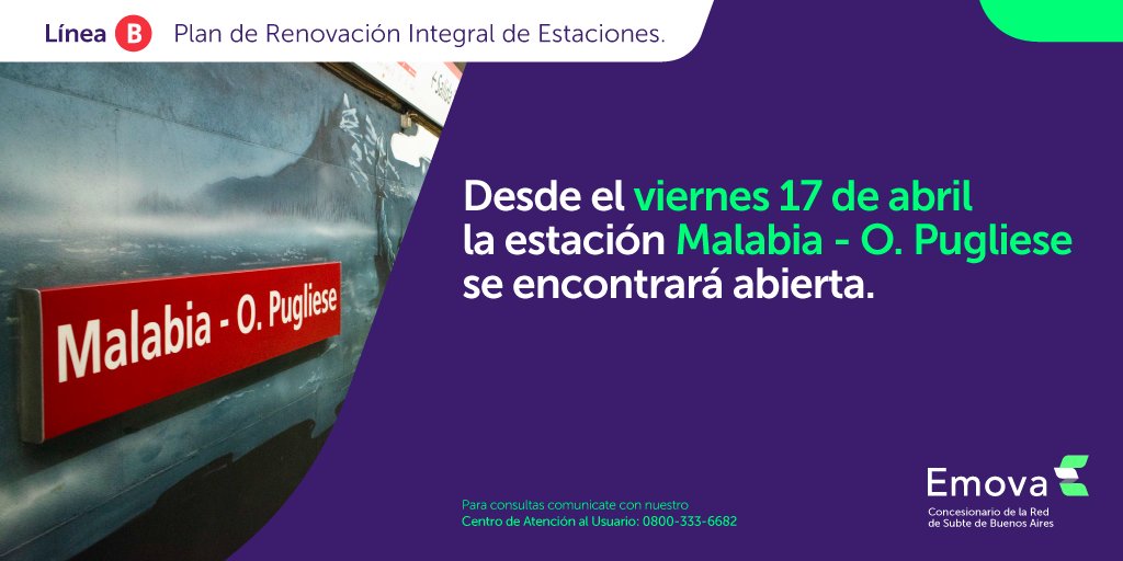 Emova - Concesionario del Subte de Buenos Aires tweet media