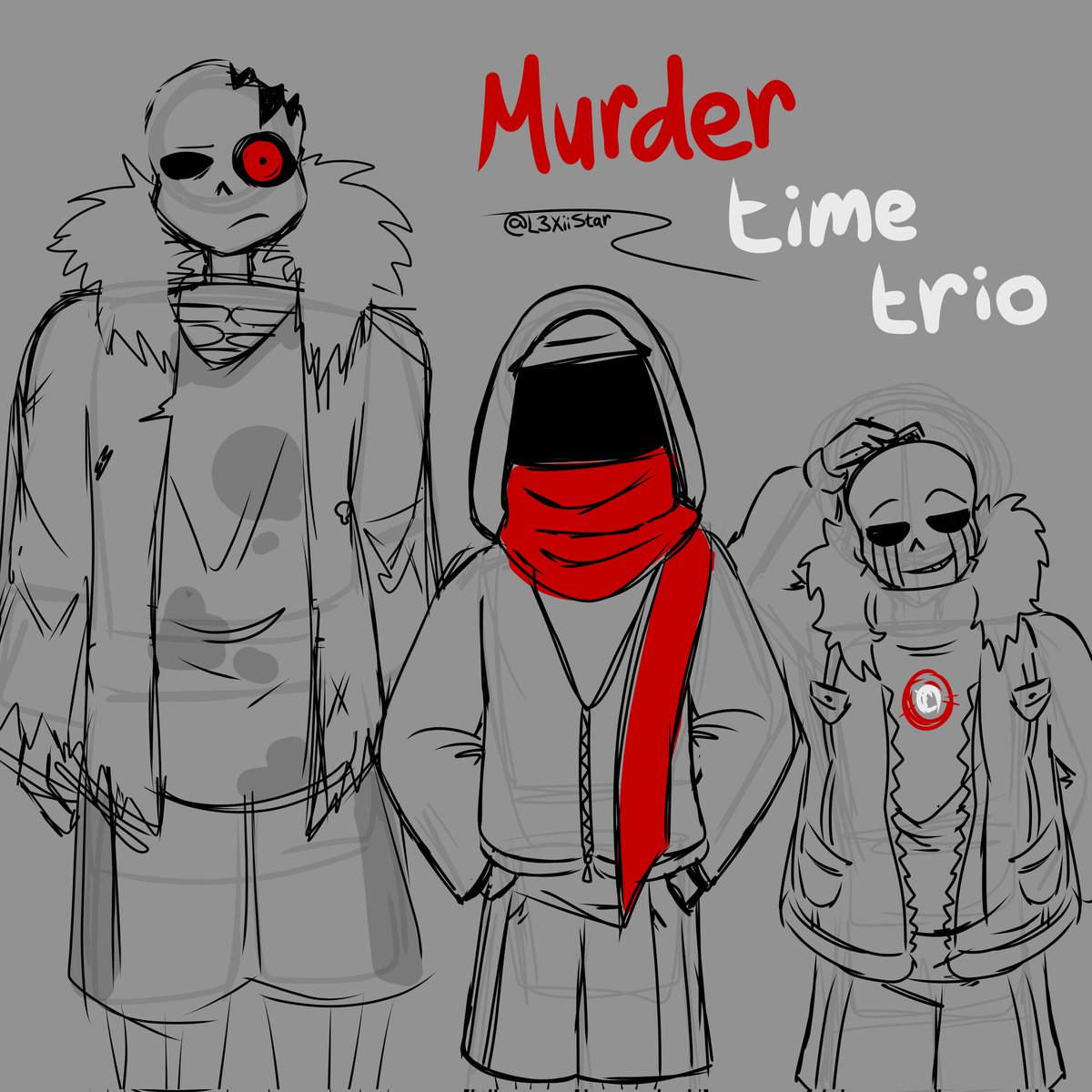 L3xiiStar's tweet image. Mtt designs, bet you can't guess my favourite 
#mtt #utmv #killersans #murdersans #horrorsans #dustsans (I think dust n murder are the same)