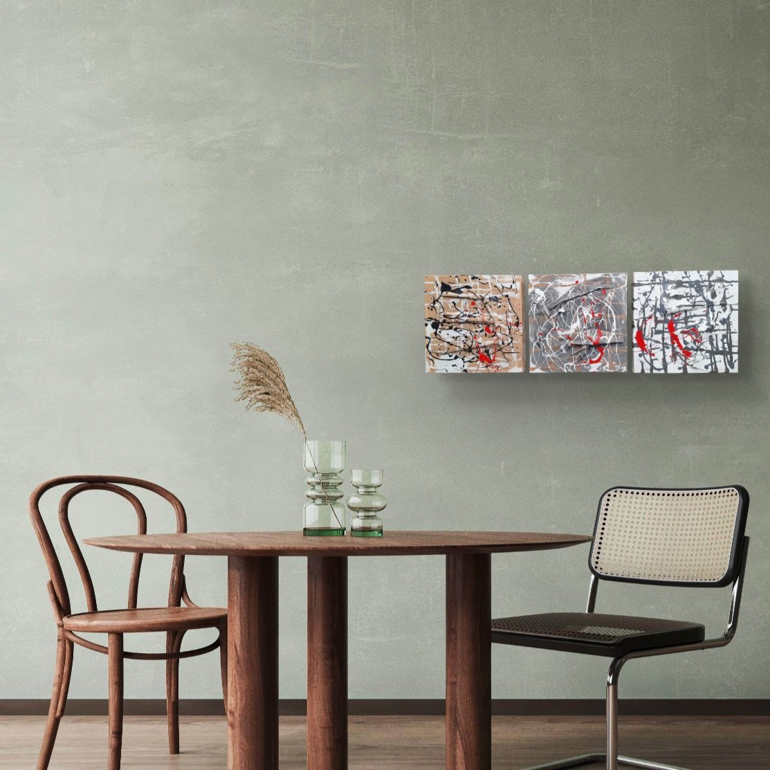 ART10GALLERY's tweet photo. Three panels. One conversation that never quite settles. 🔴
#VangelisAgnantopoulos lets the red decide when it's done.
🖼️ Triptych | Three 30x30cm originals | Acrylic on canvas
📍 #Art10GalleryAthens
💬 DM us.
#ContemporaryArt #AthensArt #AcrylicPainting #ArtForSale #OriginalArt https://t.co/qoE46XtTGv