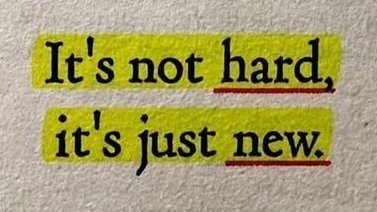 angios_m's tweet photo. "No es difícil, solo es nuevo" 
Cada vez que empieces algo nuevo, solo repite estas mismas palabras. El cerebro está diseñado para que cualquier roce de incomodidad, te guarde y te mantenga 'a salvo'. Pero, realmente solo tienes que intentarlo una y otra vez, para hacerlo mejor. https://t.co/2TyVMIffNf
