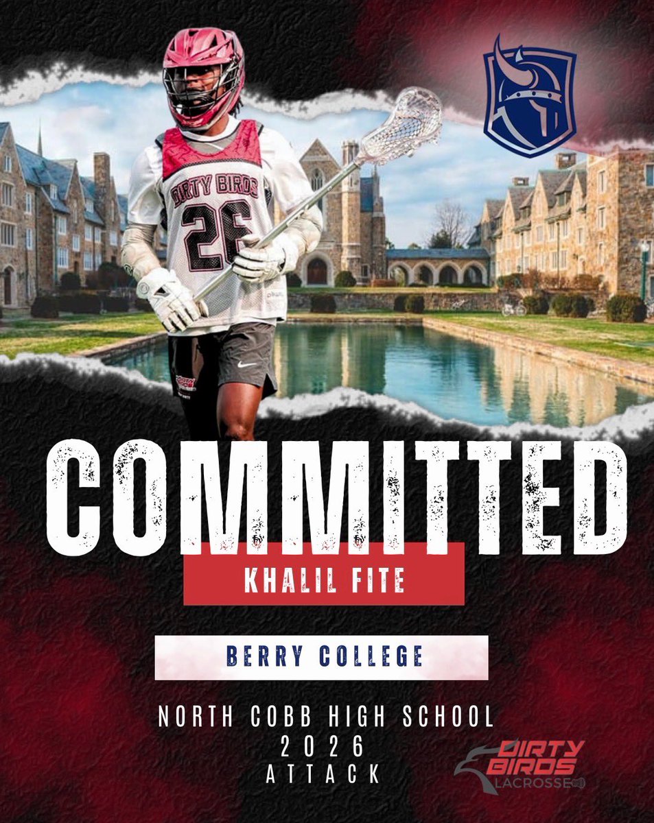 dblaxatl's tweet image. Congrats to 2026 Khalil Fite on his commitment to continue his lacrosse career at Berry College!

A dynamic and versatile attackman who’s been with our program since 2024 — excited to see him join teammates Jack Burkhalter and Hudson Carey at the next level.

#StayDirty