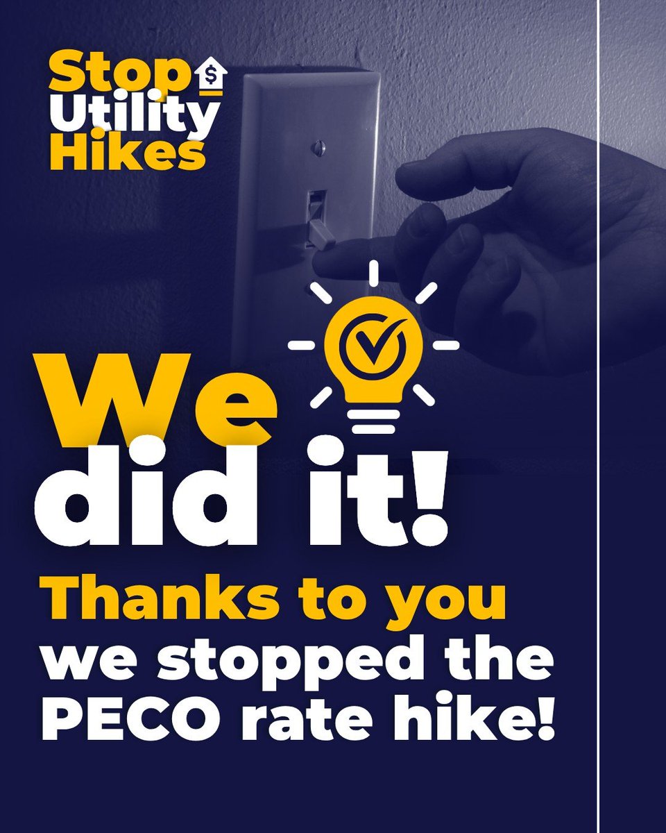 Rep_Dougherty's tweet photo. Thanks to your voice, PECO is withdrawing from proposed rate increases! I was proud to work with my colleagues to ensure PECO does NOT increase utility bills that would have impacted 1.7 million Pennsylvanians. You can read more at https://t.co/12lmtPnT4h https://t.co/Ae8maPcNEw